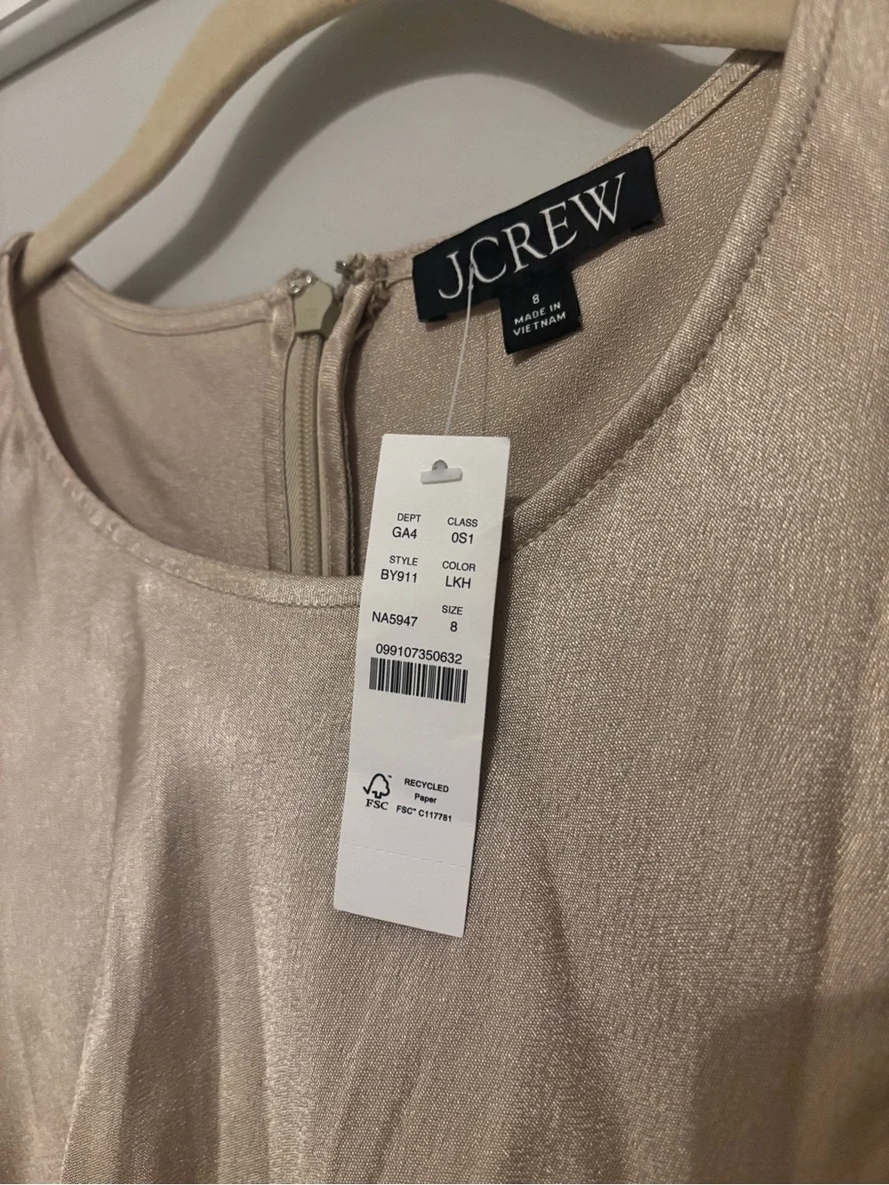 J. Crew Sleeveless Silk-Blend Maxi Dress in Beige